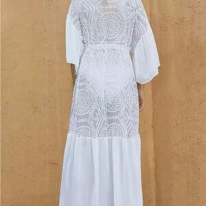 Chiffon Kaftan Women's White‎ One Size